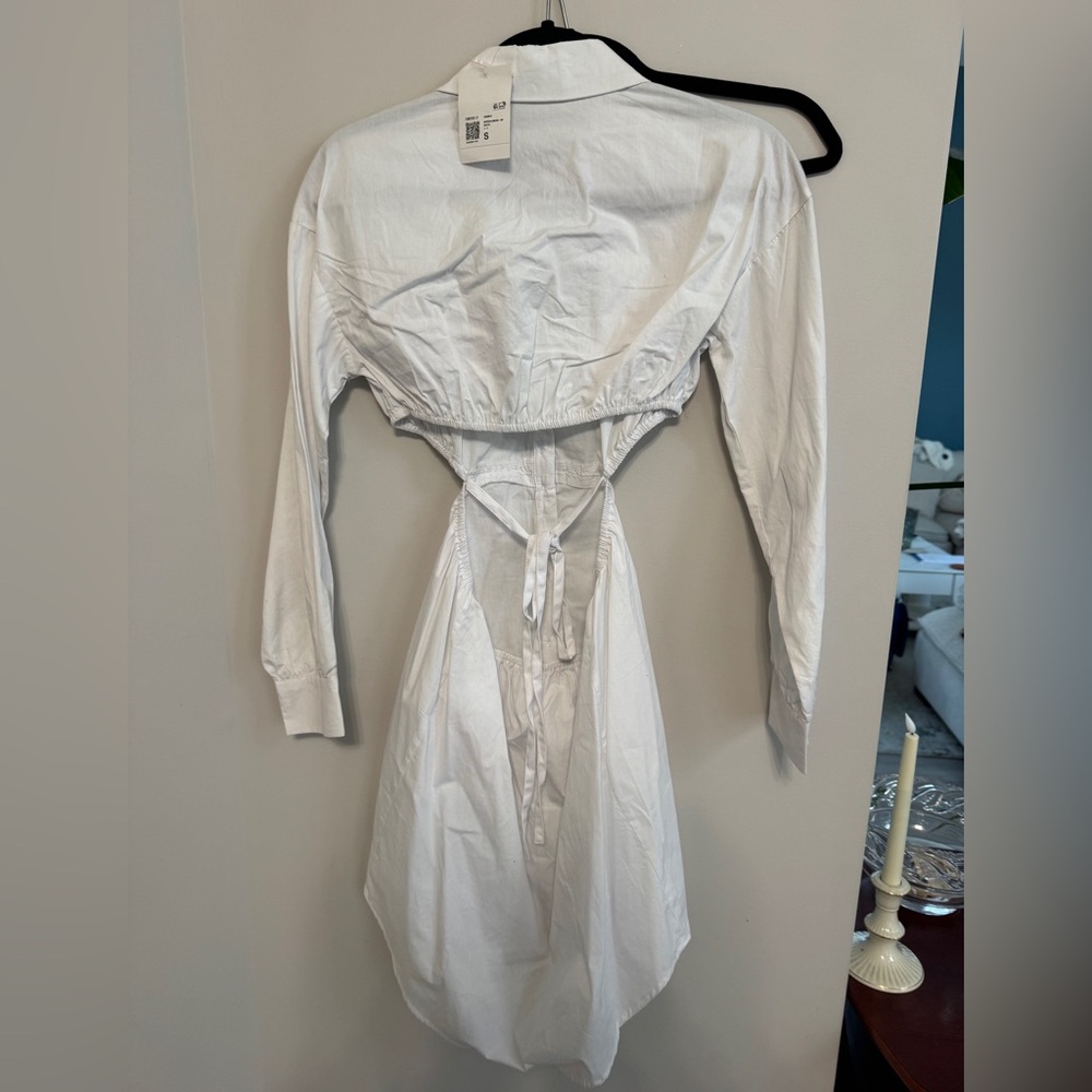 NWT | Forever 21 White Long Sleeve Dress, Size S - Picture 3 of 5